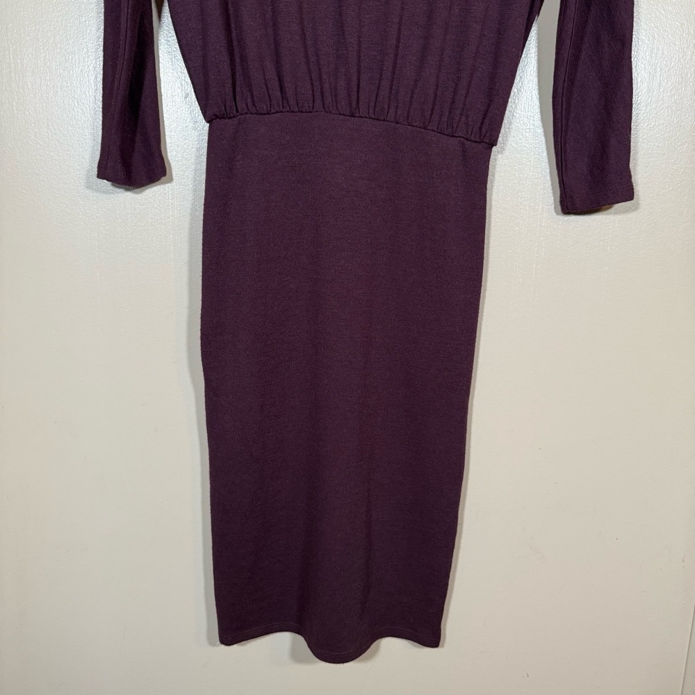 Aritzia Wilfred Free Purple Mock Neck Dress Dolman Sleeves size XS - Picture 4 of 5